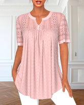 Enfärgad elegant blus med spetsärm